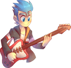 Size: 1280x1225 | Tagged: safe, artist:sony-shock, flash sentry, human, equestria girls, g4, electric guitar, guitar, male, musical instrument, simple background, solo, transparent background