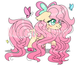 Size: 1432x1240 | Tagged: dead source, safe, artist:cherritoppu, fluttershy, butterfly, pegasus, pony, g4, base used, blushing, cute, daaaaaaaaaaaw, female, hoof polish, mare, raised hoof, shyabetes, simple background, smiling, solo, transparent background, watermark, wings