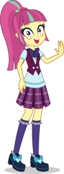 Size: 1155x3114 | Tagged: safe, artist:sebisscout1997, sour sweet, equestria girls, g4, bow, clothes, crystal prep academy, crystal prep academy uniform, crystal prep shadowbolts, female, freckles, happy, looking at you, pleated skirt, ponytail, school uniform, simple background, skirt, solo, transparent background, vector