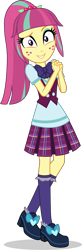 Size: 1673x5109 | Tagged: safe, artist:sebisscout1997, sour sweet, equestria girls, g4, bowtie, clothes, crystal prep academy, crystal prep academy uniform, crystal prep shadowbolts, female, freckles, happy, looking at you, pleated skirt, school uniform, simple background, skirt, smiling, solo, transparent background, vector