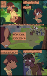 Size: 1280x2057 | Tagged: safe, artist:mr100dragon100, oc, oc:thomas the wolfpony, earth pony, pony, comic:a king's journey home, angry, comic, crying, police, sad, tree