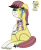 Size: 856x1044 | Tagged: safe, artist:gray star, derpibooru exclusive, oc, oc:sunny side(gray star), crying, female, glasses, plushie, sitting, trans female