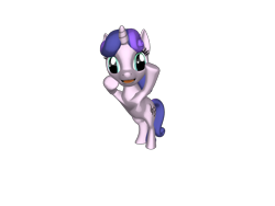 Size: 1200x900 | Tagged: safe, artist:mrbarney94, sweetie belle, pony, unicorn, ponylumen, g1, g4, 3d, 3d pony creator, bipedal, female, filly, g4 style, open mouth, simple background, singing, transparent background