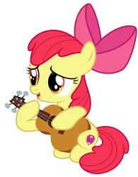 Size: 1776x2274 | Tagged: safe, artist:magpie-pony, apple bloom, earth pony, pony, g4, apple bloom's bow, bow, female, filly, guitar, hair bow, musical instrument, simple background, solo, transparent background, vector