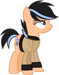 Size: 1024x1290 | Tagged: safe, artist:pegasski, oc, oc only, oc:jettison, earth pony, pony, g4, clothes, female, mare, simple background, solo, transparent background