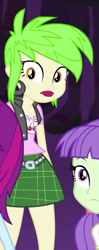 Size: 298x756 | Tagged: safe, screencap, cherry crash, mystery mint, starlight, equestria girls, equestria girls series, g4, rollercoaster of friendship, clothes, cropped, ear piercing, earring, female, jewelry, miniskirt, piercing, plaid skirt, skirt