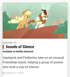 Size: 713x789 | Tagged: safe, applejack, autumn blaze, kirin, pony, g4, sounds of silence, netflix