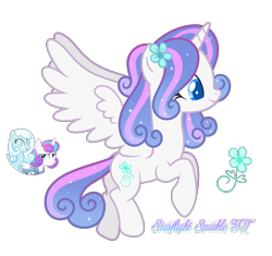Size: 2076x1950 | Tagged: safe, artist:afterglory, princess flurry heart, oc, oc:snowdrop, alicorn, pony, g4, female, magical lesbian spawn, mare, offspring, older, parent:oc:snowdrop, parent:princess flurry heart