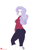 Size: 1658x2145 | Tagged: safe, artist:m-a-v-e-r-i-c-k, rarity, equestria girls, g4, alternate hairstyle, ass, blushing, breasts, butt, clothes, ear piercing, earring, eyeshadow, female, jewelry, lipstick, makeup, pants, piercing, rearity, solo, soroity, sweater, wrong hair color