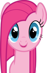 Size: 6000x9302 | Tagged: safe, artist:twilirity, edit, pinkie pie, pony, absurd resolution, beautiful, cute, cuteamena, female, happy, looking at you, mare, open mouth, open smile, pinkamena diane pie, simple background, smiling, smiling at you, solo, stare, transparent background, vector