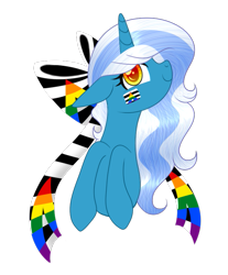 Size: 629x761 | Tagged: safe, artist:afterglory, oc, oc only, oc:fleurbelle, alicorn, pony, bow, female, hair bow, mare, pride flag, simple background, solo, straight ally flag, transparent background