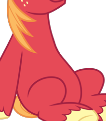 Size: 1989x2264 | Tagged: safe, artist:cloudy glow, edit, editor:slayerbvc, vector edit, big macintosh, earth pony, pony, g4, belly, cropped, missing accessory, missing cutie mark, pictures of bellies, simple background, sitting, solo, transparent background, vector