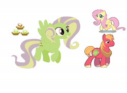 Size: 1920x1405 | Tagged: safe, artist:thebunnylover92, big macintosh, fluttershy, oc, oc:apple pie, earth pony, pegasus, pony, g4, base used, female, horse collar, male, mare, offspring, parent:big macintosh, parent:fluttershy, parents:fluttermac, ship:fluttermac, shipping, simple background, stallion, straight, white background