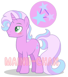 Size: 1416x1604 | Tagged: dead source, safe, artist:cherritoppu, oc, oc only, pony, unicorn, blushing, horn, magical lesbian spawn, male, offspring, parent:starlight glimmer, parent:trixie, parents:startrix, simple background, solo, stallion, transparent background, unicorn oc