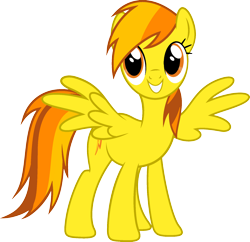 Size: 1920x1856 | Tagged: safe, edit, vector edit, rainbow dash, spitfire, pegasus, pony, ponyar fusion, g4, female, fusion, mare, rainbowfire, recolor, show accurate, simple background, smiling, solo, transparent background, vector