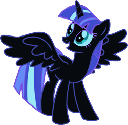 Size: 1920x1869 | Tagged: safe, edit, vector edit, nightmare moon, twilight sparkle, alicorn, pony, ponyar fusion, g4, female, fusion, mare, palette swap, princess twi moon, recolor, simple background, smiling, solo, transparent background, twilight sparkle (alicorn), vector