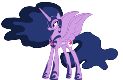 Size: 1920x1245 | Tagged: safe, edit, vector edit, nightmare moon, twilight sparkle, alicorn, pony, ponyar fusion, g4, female, fusion, mare, nightmarelight, palette swap, recolor, simple background, solo, transparent background, twilight sparkle (alicorn), vector