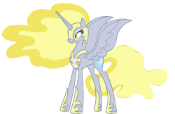 Size: 1920x1245 | Tagged: safe, edit, vector edit, derpy hooves, nightmare moon, alicorn, pony, ponyar fusion, g4, female, fusion, fusion:derpy hooves, mare, nightmarepy, palette swap, recolor, simple background, solo, tabitha st. germain, transparent background, vector, voice actor joke