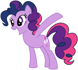 Size: 1920x1728 | Tagged: safe, edit, vector edit, pinkie pie, twilight sparkle, earth pony, pony, ponyar fusion, g4, female, fusion, mare, pinkie sparkle, recolor, simple background, smiling, solo, transparent background, vector