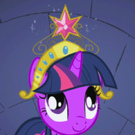 Size: 192x192 | Tagged: safe, twilight sparkle, pony, unicorn, friendship is magic, g4, season 1, big crown thingy, crown, element of magic, jewelry, looking up, picture for breezies, recolor, regalia, smiling, solo, super form, super twilight sparkle, unicorn twilight