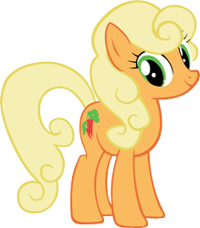 Size: 1920x2194 | Tagged: safe, edit, vector edit, applejack, carrot top, golden harvest, earth pony, pony, ponyar fusion, g4, female, fusion, goldenjack, mare, palette swap, recolor, simple background, smiling, solo, transparent background, vector