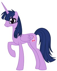 Size: 1920x2418 | Tagged: safe, edit, vector edit, twilight sparkle, oc, oc:fausticorn, alicorn, pony, ponyar fusion, g4, female, fusion, lauren faust, laurenlight, looking at you, mare, palette swap, recolor, simple background, smiling, solo, transparent background, twilight sparkle (alicorn), vector