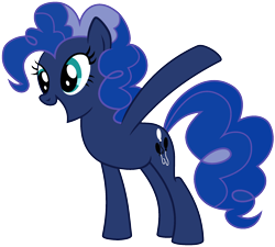 Size: 1920x1728 | Tagged: safe, edit, vector edit, pinkie pie, princess luna, earth pony, pony, ponyar fusion, g4, female, fusion, mare, palette swap, pinkiena, recolor, simple background, smiling, solo, transparent background, vector
