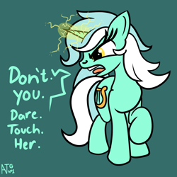 Size: 1200x1200 | Tagged: safe, artist:dafiltafish, lyra heartstrings, pony, unicorn, g4, angry, atg 2021, female, mare, simple background, solo, text, yelling