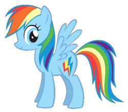 Size: 499x436 | Tagged: safe, rainbow dash, pegasus, pony, g4, 2009, alternate cutie mark, alternate eye color, blue eyes, concept art, rainbow cyclone, show bible, simple background, smiling, transparent background, vector, wings