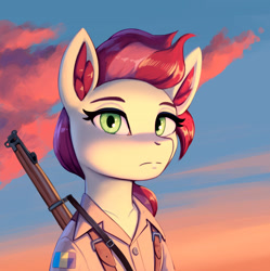 Size: 3693x3705 | Tagged: safe, artist:mrscroup, oc, oc only, pony, gun, high res, solo, weapon