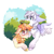 Size: 2000x2000 | Tagged: safe, artist:fraxus, artist:ilovefraxus, oc, oc only, pegasus, pony, unicorn, commission, cute, duo, duo female, female, high res, horn, mare, ocbetes, pegasus oc, shiny, siblings, sisters, unicorn oc, your character here