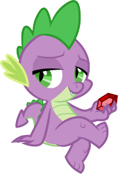 Size: 3000x4422 | Tagged: safe, artist:cloudy glow, spike, dragon, g4, what about discord?, .ai available, gem, male, simple background, sitting, solo, transparent background, vector