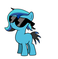 Size: 720x731 | Tagged: safe, artist:djmatinext, oc, oc only, oc:blue harmony, earth pony, pony, base used, blue hair, colt, male, simple background, sunglasses, transparent background