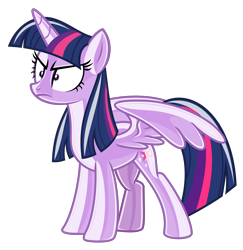 Size: 5000x5137 | Tagged: safe, artist:severity-gray, derpibooru exclusive, twilight sparkle, alicorn, latex pony, original species, pony, rubber pony, absurd resolution, alternate hairstyle, angry, death stare, eyeshadow, female, latex, latex skin, lidded eyes, makeup, mare, rubber, shiny, show accurate, simple background, solo, spread wings, squeak, transformation, transparent background, twilight sparkle (alicorn), twilight sparkle is not amused, unamused, wings