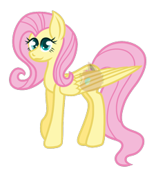 Size: 794x878 | Tagged: safe, artist:pichu1129, fluttershy, pegasus, pony, g4, big eyes, female, mare, simple background, solo, transparent background, watermark