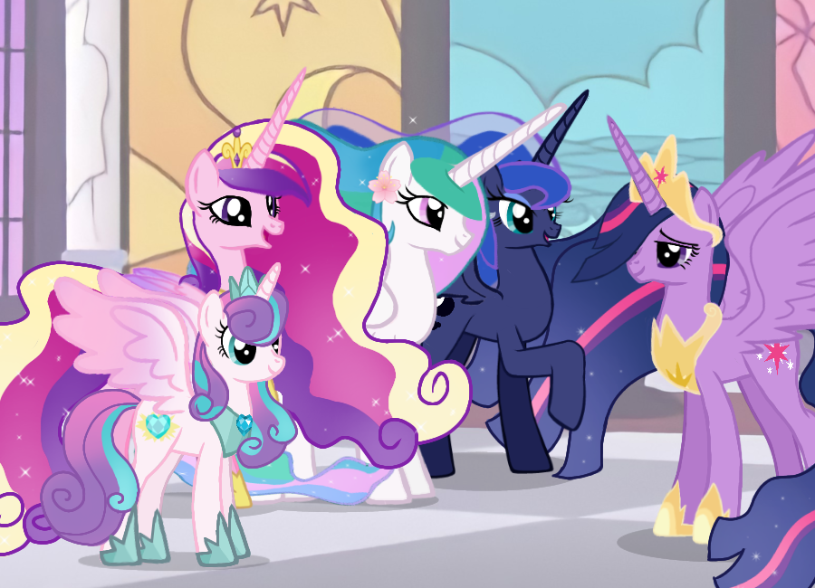 my little pony princess celestia and princess luna and princess cadence and princess twilight