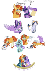 Size: 1083x1740 | Tagged: safe, artist:l00giedoogie, sunburst, twilight sparkle, oc, oc:astrid comet, pony, unicorn, g4, alternate hairstyle, baby, baby pony, blaze (coat marking), coat markings, facial markings, family, father and child, father and daughter, female, filly, male, mother and child, mother and daughter, offspring, parent:sunburst, parent:twilight sparkle, parents:twiburst, ship:twiburst, shipping, simple background, socks (coat markings), straight, white background