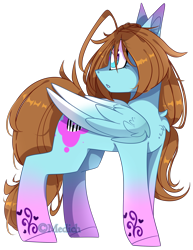 Size: 1824x2368 | Tagged: safe, artist:mediasmile666, oc, oc only, pegasus, pony, colored hooves, colored wings, female, gradient wings, looking back, mare, simple background, solo, standing, transparent background, wings