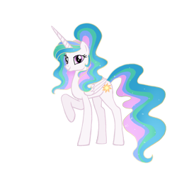 Size: 1317x1300 | Tagged: safe, artist:soft_angel, princess celestia, alicorn, pony, g4, female, future, ponytail, retired, simple background, solo, transparent background