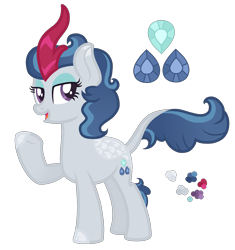 Size: 2500x2657 | Tagged: safe, artist:magicuniclaws, oc, oc only, kirin, female, high res, magical lesbian spawn, offspring, parent:rain shine, parent:rarity, simple background, solo, transparent background