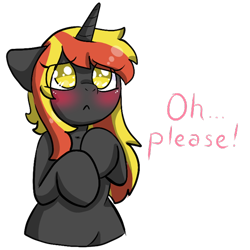 Size: 512x512 | Tagged: safe, artist:alex69vodka, oc, oc only, oc:java, pony, unicorn, blushing, female, looking at you, simple background, sticker, text, transparent background