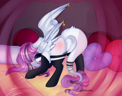 Size: 2800x2200 | Tagged: safe, artist:2pandita, oc, oc only, pegasus, pony, augmented tail, butt, clothes, face down ass up, featureless crotch, female, high res, mare, plot, presenting, socks, solo