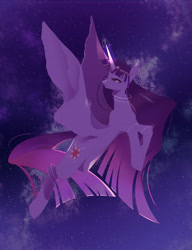 Size: 1955x2540 | Tagged: safe, artist:clefficia, twilight sparkle, alicorn, pony, g4, female, mare, night, solo, twilight sparkle (alicorn)