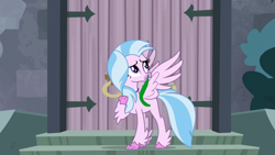 Size: 1280x720 | Tagged: safe, edit, edited screencap, editor:whodoesntlovesnot, screencap, silverstream, hippogriff, g4, 1000 hours in ms paint, female, runny nose, snot, snot edit, solo, teeth