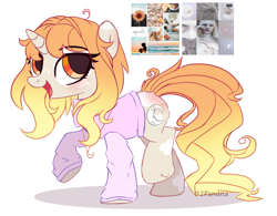 Size: 1650x1290 | Tagged: safe, artist:2pandita, oc, oc only, pony, unicorn, clothes, female, mare, moodboard, simple background, solo, sweater, white background