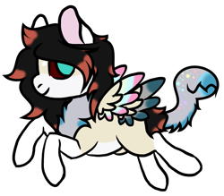 Size: 721x633 | Tagged: safe, artist:lavvythejackalope, oc, oc only, pegasus, pony, augmented tail, chest fluff, coat markings, female, mare, pegasus oc, simple background, smiling, socks (coat markings), solo, transparent background, wings