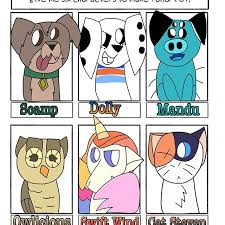 Size: 225x225 | Tagged: artist needed, safe, owlowiscious, bird, cat, dog, owl, pig, pony, unicorn, g4, bust, collar, crossover, lady and the tramp, six fanarts