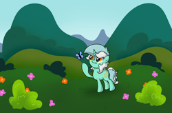 Size: 4272x2799 | Tagged: safe, artist:background basset, lyra heartstrings, butterfly, pony, unicorn, g4, solo