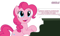 Size: 1900x1148 | Tagged: safe, artist:kuren247, pinkie pie, earth pony, pony, g4, cute, diapinkes, female, looking up, music, musical instrument, piano, simple background, singing, solo, speech bubble, the muppets, transparent background