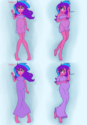 Size: 3352x4800 | Tagged: safe, artist:chelseawest, part of a set, oc, oc only, oc:melody aurora, human, equestria girls, g4, belly button, body pillow, body pillow design, clothes, cute, dress, female, heart eyes, linea nigra, lingerie, looking at you, lying, lying down, ocbetes, offspring, outie belly button, parent:flash sentry, parent:twilight sparkle, parents:flashlight, part of a series, pregnant, solo, wingding eyes